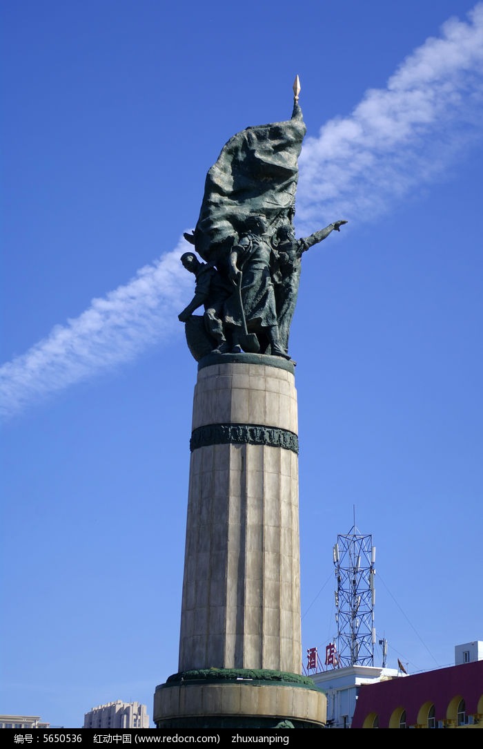 防洪纪念塔的样子